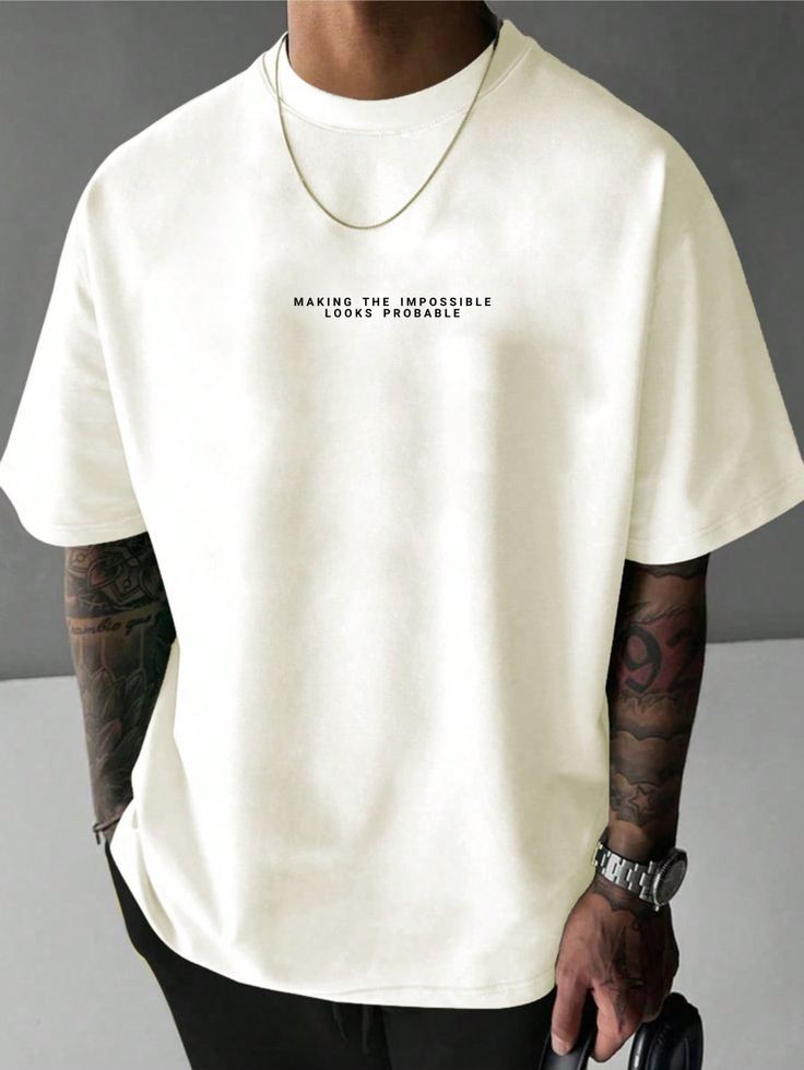 Men Oversized Solid White T-Shirt | Premium Loose Fit Casual Tee