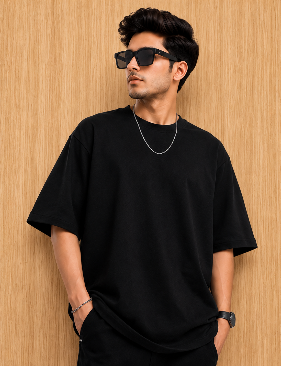 ERAAA Premium Oversized Black T-Shirt | 220 GSM Pure Cotton | Drop Shoulder